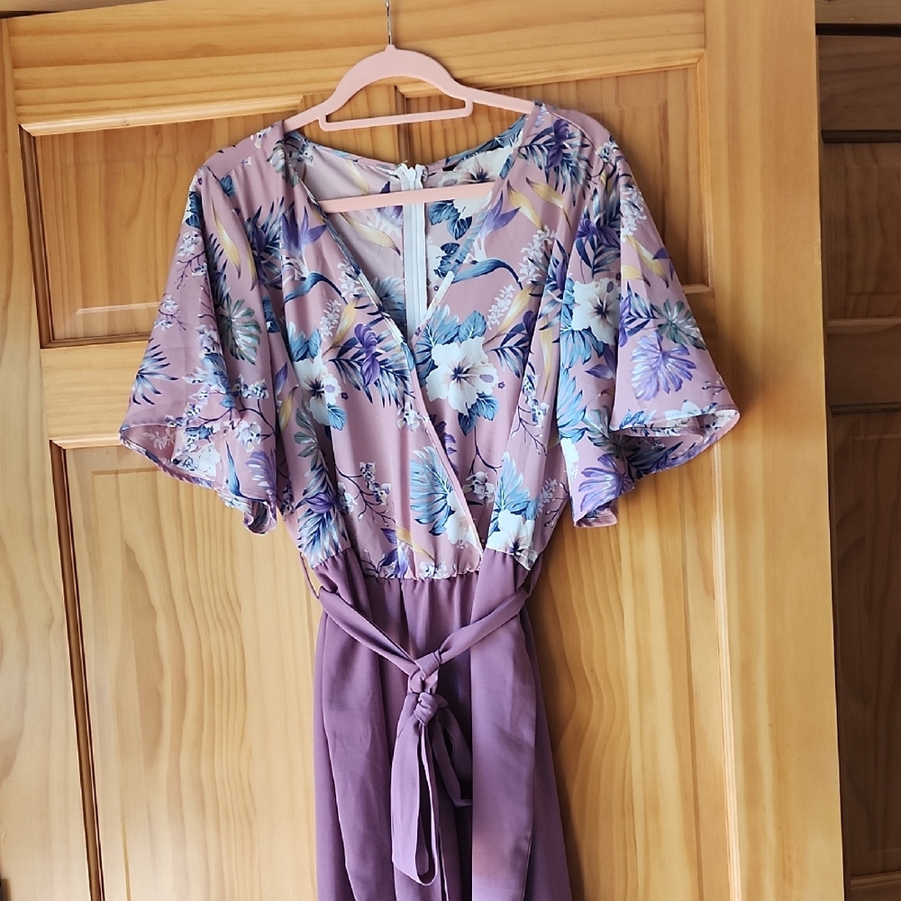 BloomChic Pink and Blue Floral Dress